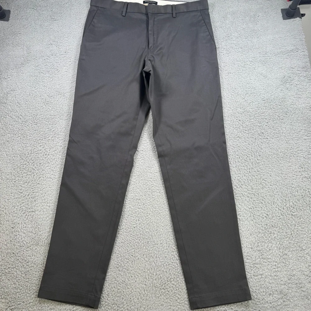 Banana‎ Republic Mens Tapered Fit Chino Pants 35x33 Dark Gray Stretch Cotton